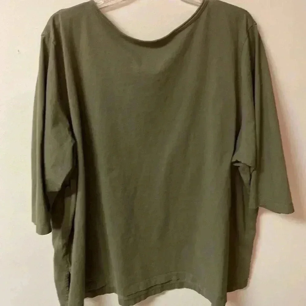 Woman Within Mock Turtleneck Holly Berry & Hunter Green‎ 2X  Pullover Blouse